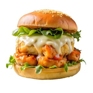 Burger tôm chiên