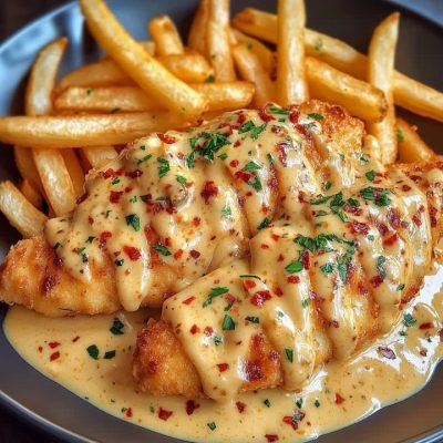 Gà chiên sốt phô mai