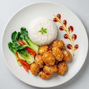 Cơm gà sốt mè