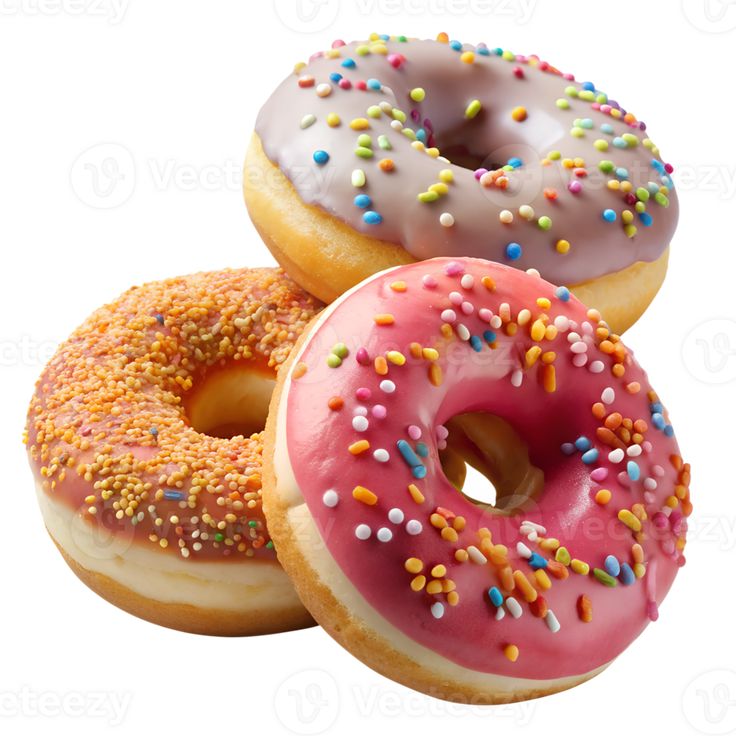 vistoso, cubierto de chispas donas, aislado transparente
